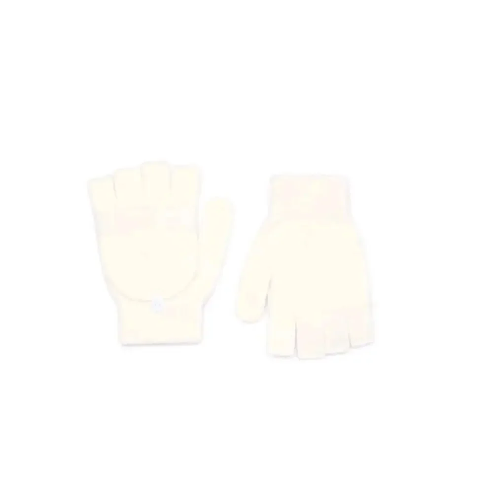 Time and Tru Women's Coordinate Beanie With Gloves, One Size Fits Most, White